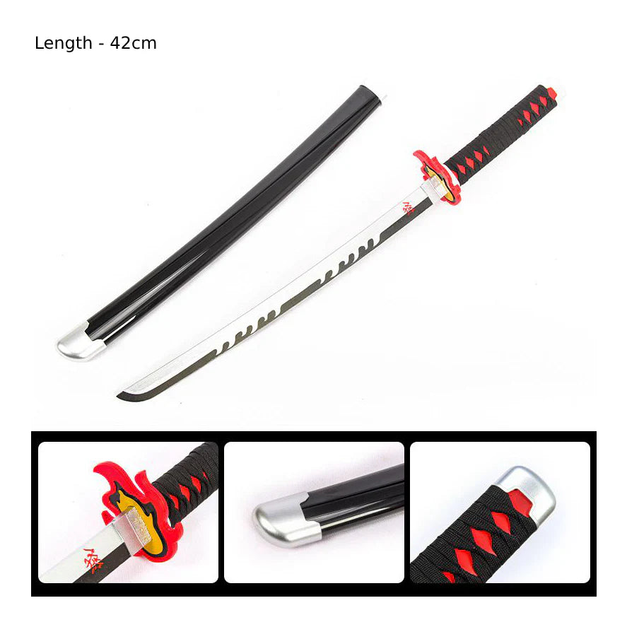 Demon Slayer: Tanjiro Flame Black Wooden Katana